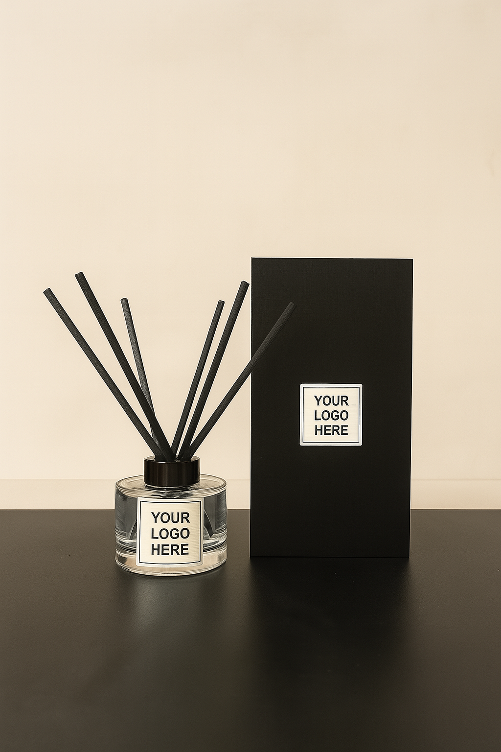 5.6 ounce clear reed diffuser with magnetic box