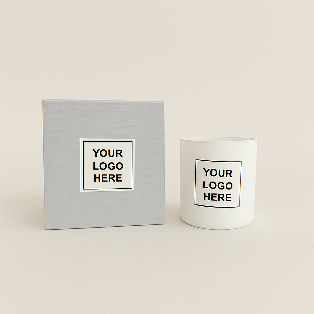 Matte candle with magnetic box