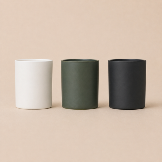 Matte candle with magnetic box